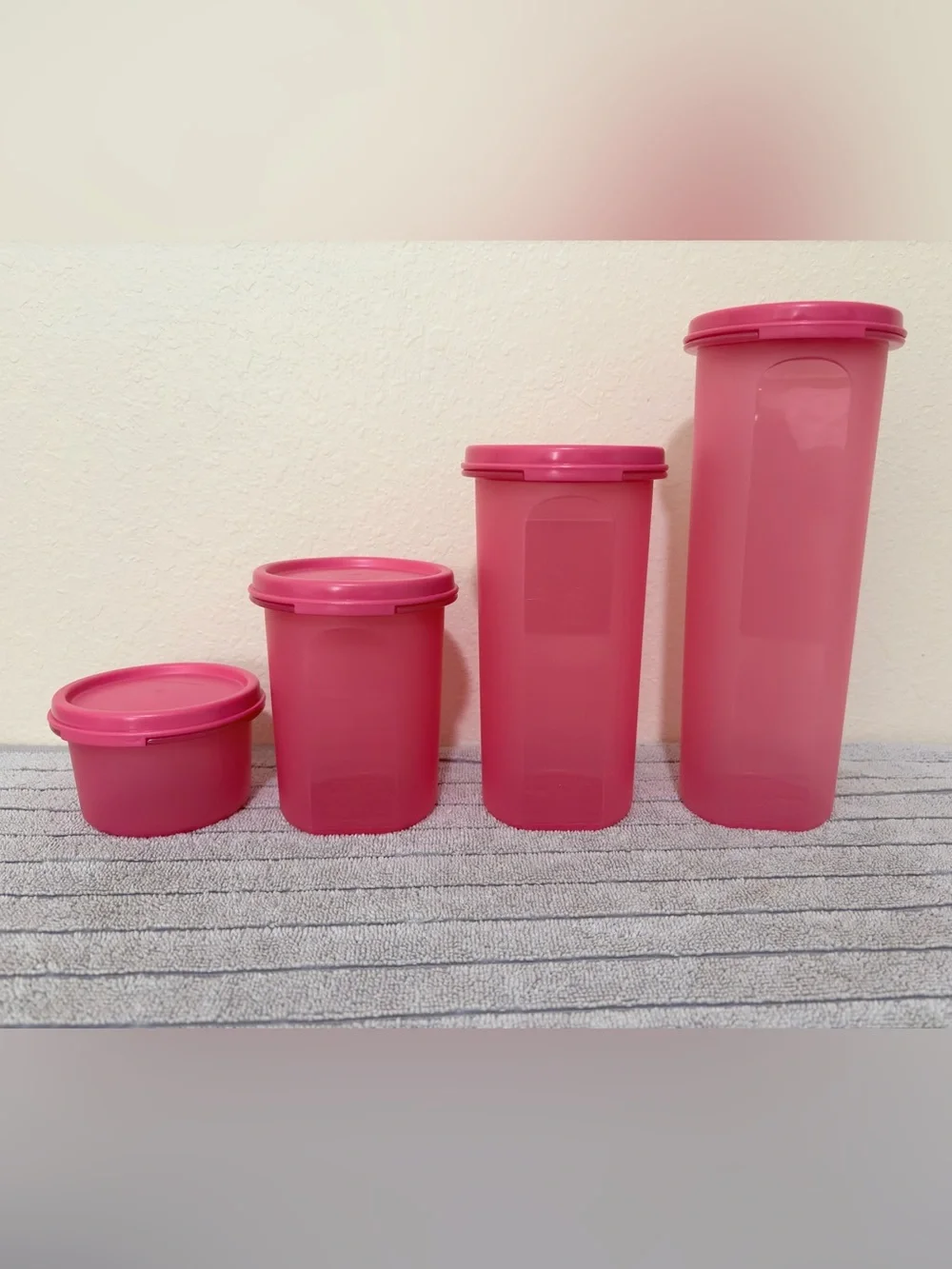 Tupperware set of 4 Pink Food Storage Container